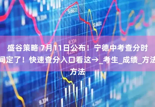 盛谷策略 7月11日公布！宁德中考查分时间定了！快速查分入口看这→_考生_成绩_方法